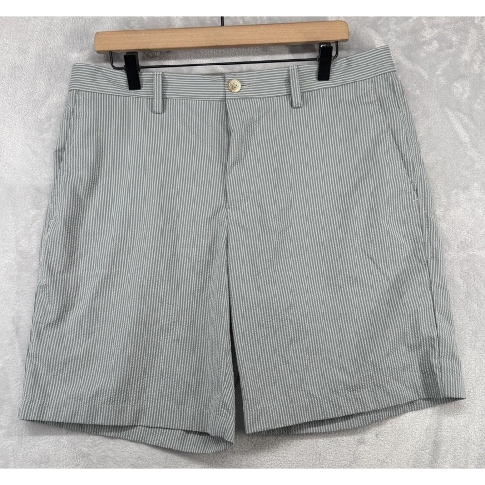 Southern Tide Seersucker Shorts The Skipjack 9" Inseam Chino Gray Men's 35